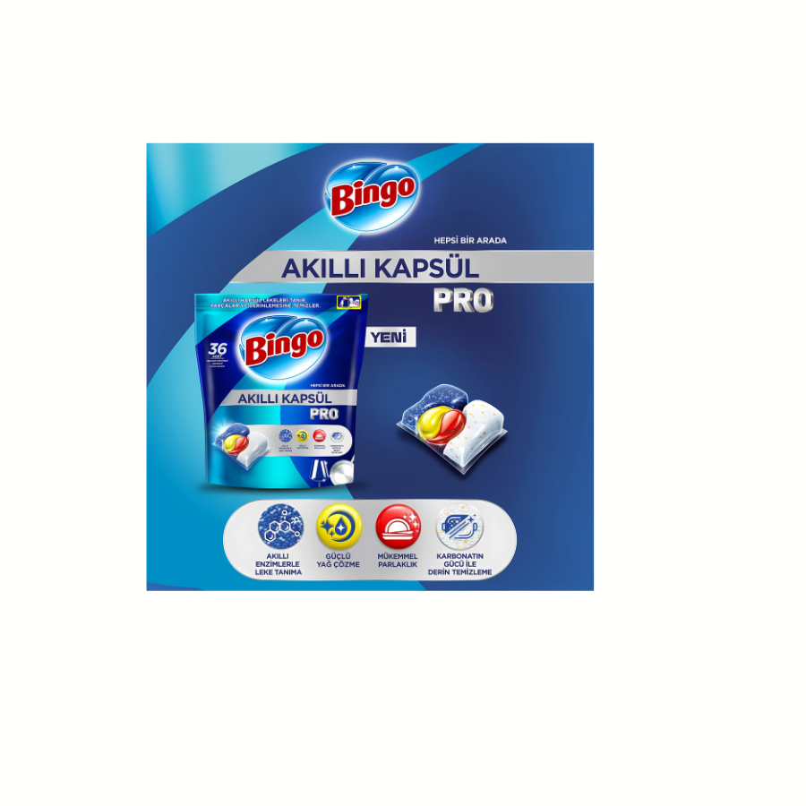 Bingo Akıllı Kapsül Pro Bulaşık Makinesi Tableti 36 Adet